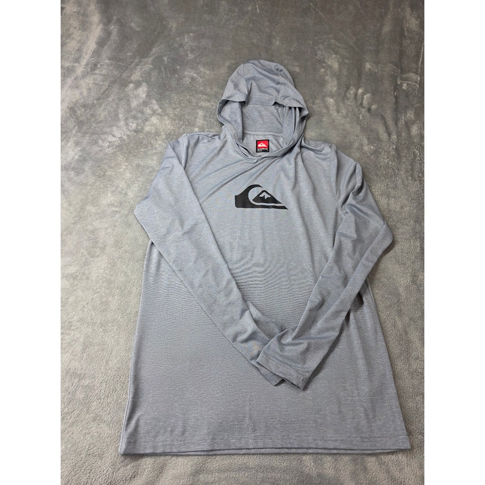 Quiksilver Womens UPF 50+ Sun Hoodie Grey Long Sleeve Performance Shirt Small